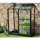 Halls traditional lean-to greenhouse 4 x 2ft Green frame